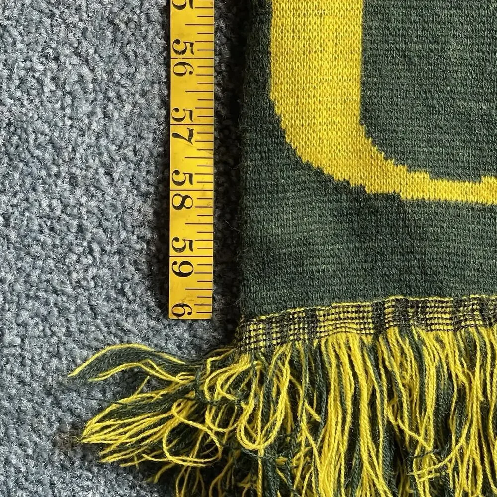 Oregon Ducks NCAA FOCO 64” Heavyweight Woven Stripe Scarf Team Green Yellow